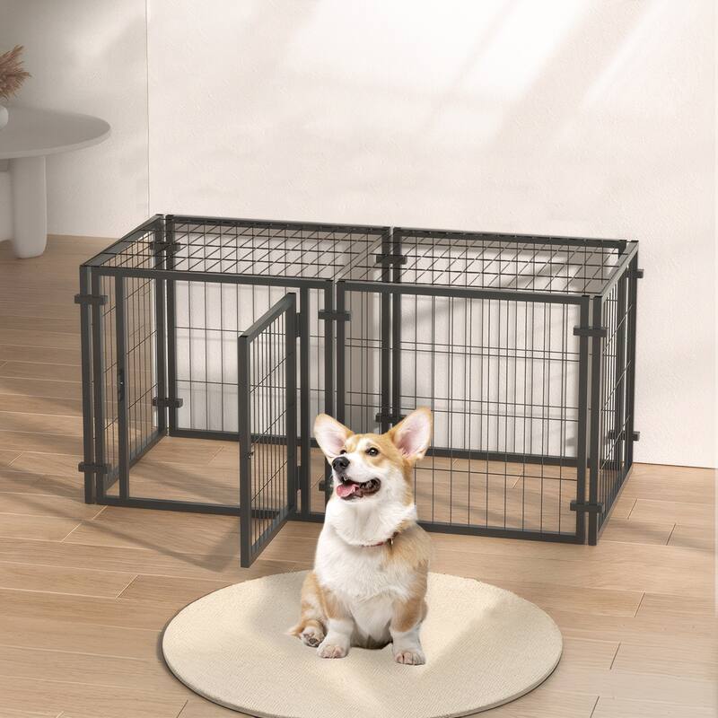 47.2" Dog Crate for Small Medium Large Dogs, Puppy Dog Playpen for Yard Indoor Outdoor Use, Pet Dog Cage Kennel