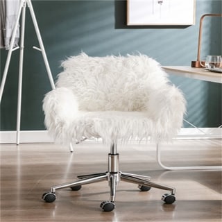 Fuzzy shop rolling chair