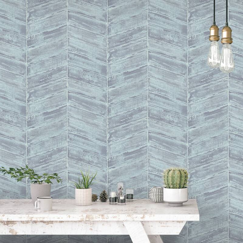 Galerie Wallcoverings Ambiance Abstract Chevron Design Vinyl on Non-woven Matte Wallpaper Roll