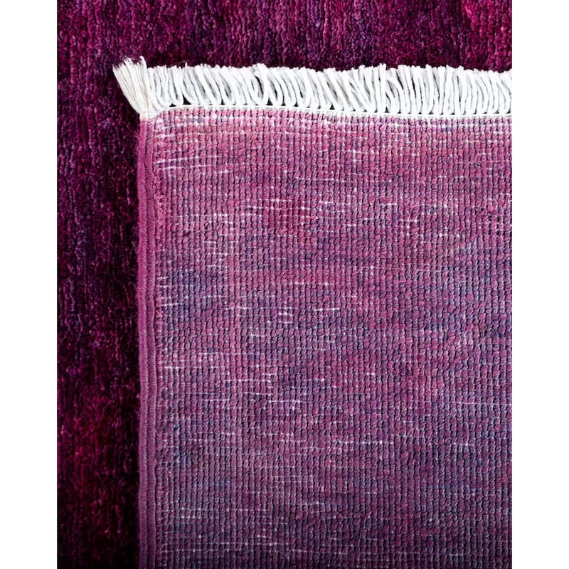 Overton Hand Knotted Wool Vintage Inspired Modern Contemporary Overdyed Pink Area Rug - 8' 3" x 9' 9"
