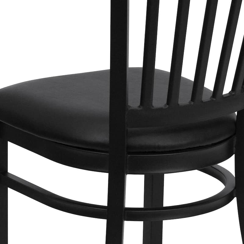 Vertical Back Metal Restaurant Chair - 17"W x 20.25"D x 34.25"H - 17"W x 20.25"D x 34.25"H