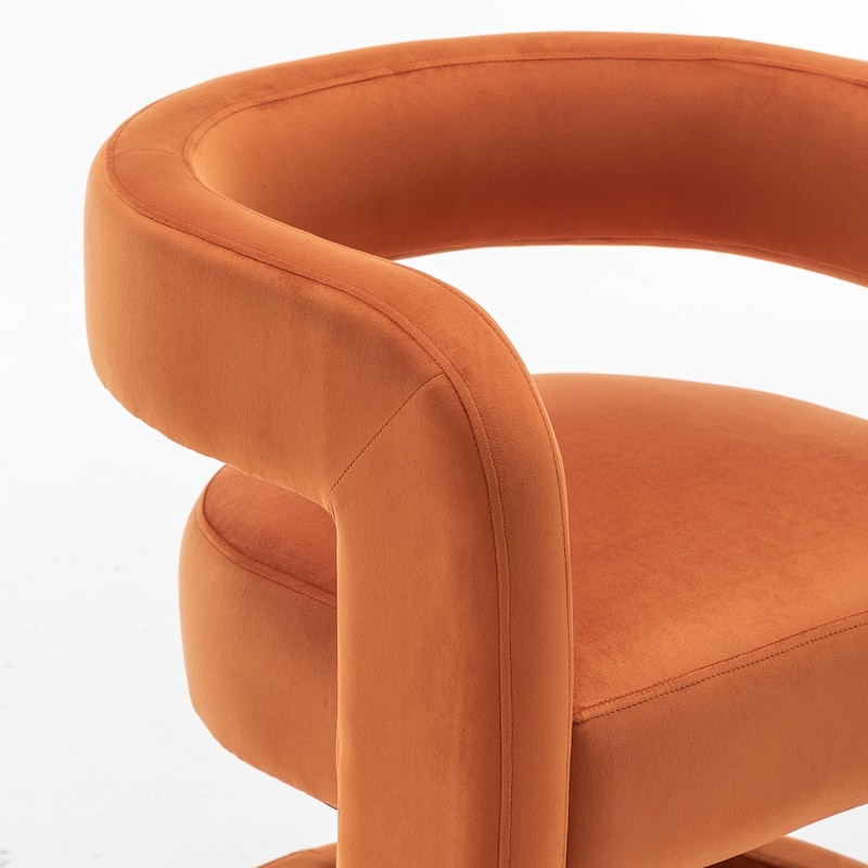SEYNAR Modern Velvet E-Shaped Open Back Dining chair