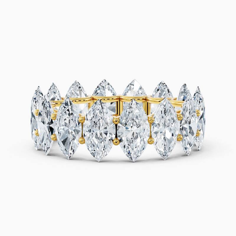 Auriya 14k Gold Marquise North-South Lab Grown Diamond Eternity Band 2.70 - 11.25 ct. tw. (F-G, VS) - 8.00 ct. wt. - 5.5 - Yellow