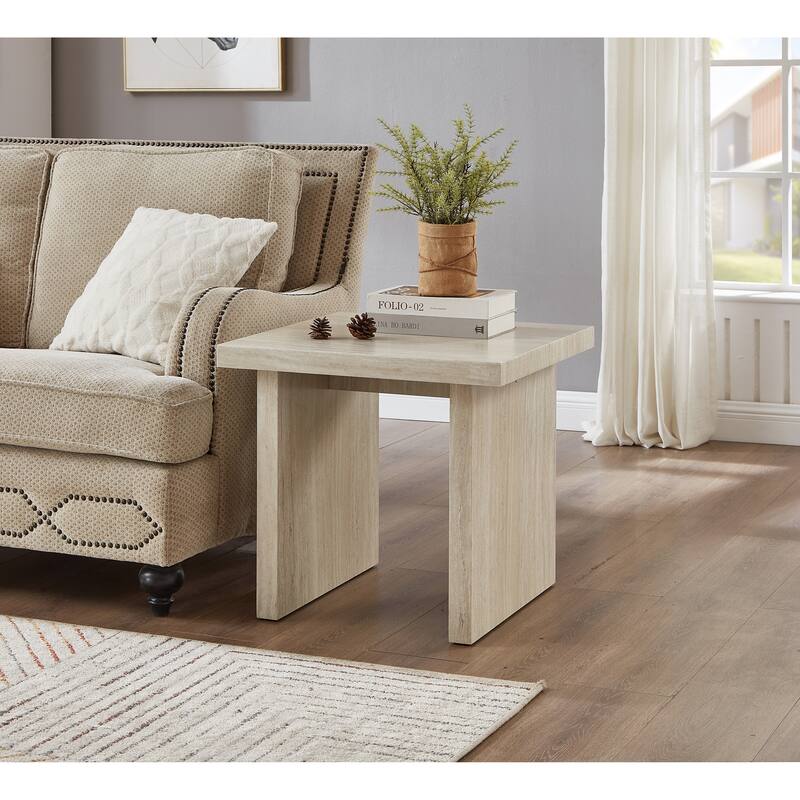 Roundhill Furniture Cavira 3-Piece Faux Marble Coffee Table Set