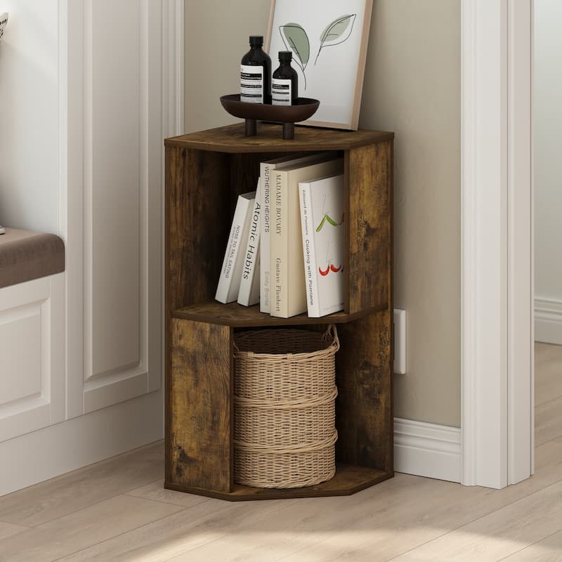 24.57 in. Tall Pine Wood 2-Shelf Bookcase