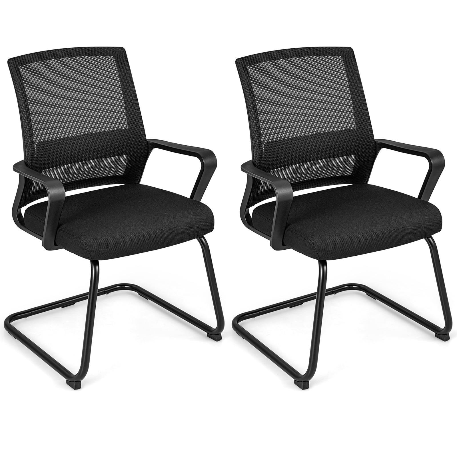 Gymax Office Mesh Chair Set of 2 Upholstered Guest Conference Chair