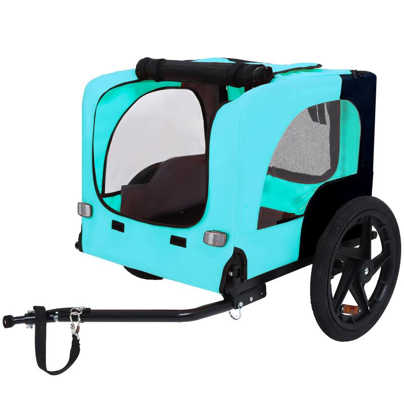 Pet Bike Trailer Dog Cart for Bicycle for Small and Medium Pets, Easy Folding Cart Frame, Quick Release Wheel, Non-Slip Floor
