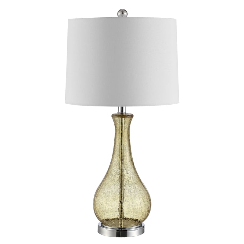 SAFAVIEH Lighting Finnley 28-inch Crackle Glass LED Table Lamp. - 14" W x 14" D x 28" H