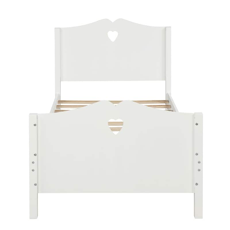 Durable Twin Platform Bed with Solid Pine Wood and Slat Support