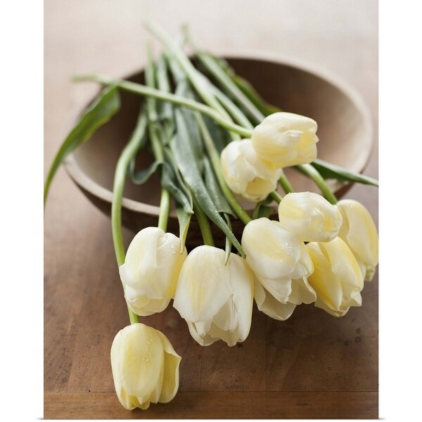 "Tulips on bowl" Poster Print