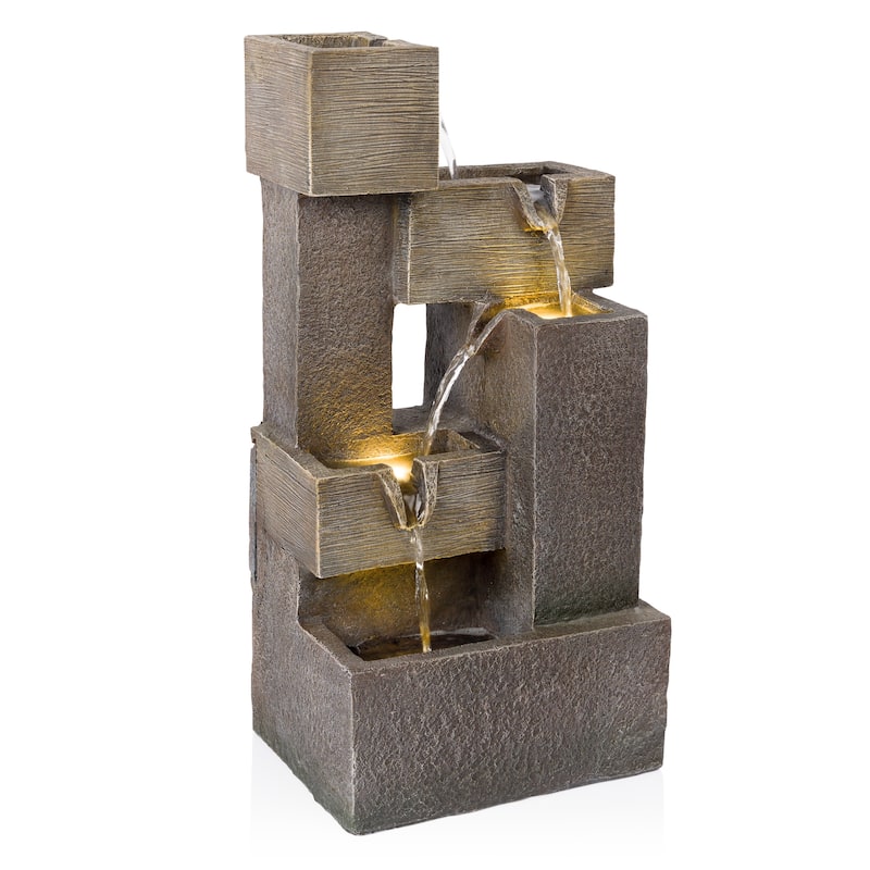 5-Tier Cascading Fountain with Warm White LED Lights