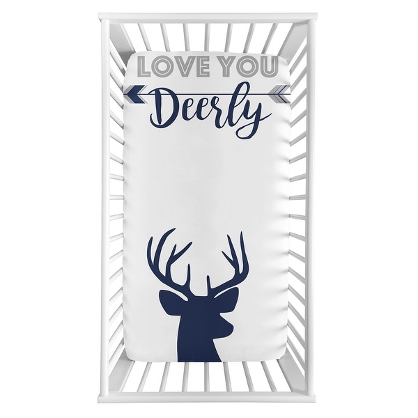 Navy blue 2025 deer crib bedding