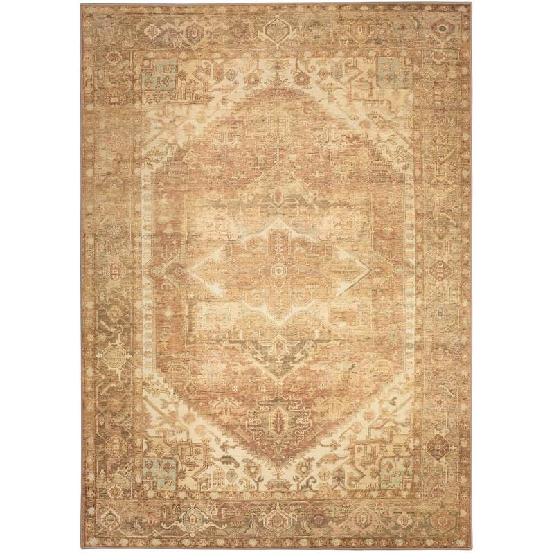 Nourison Vintage Washables Indoor only Gold Persian Area Rug - 4' x 6' - Gold