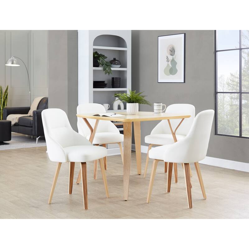 Carson Carrington Yvette Upholstered Chair with Zebra Bent Wood Legs (Set of 2)