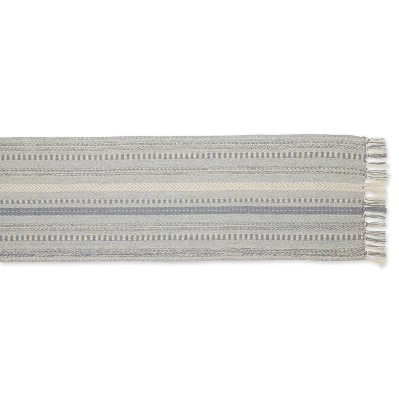 DII Black Braided Stripe Table Runner