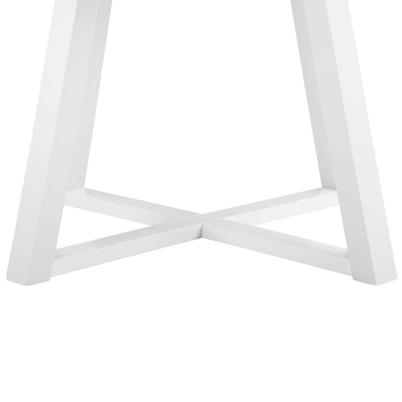 Modern Style Dining Set with Round Table and Faux Leather Upholstered Chairs