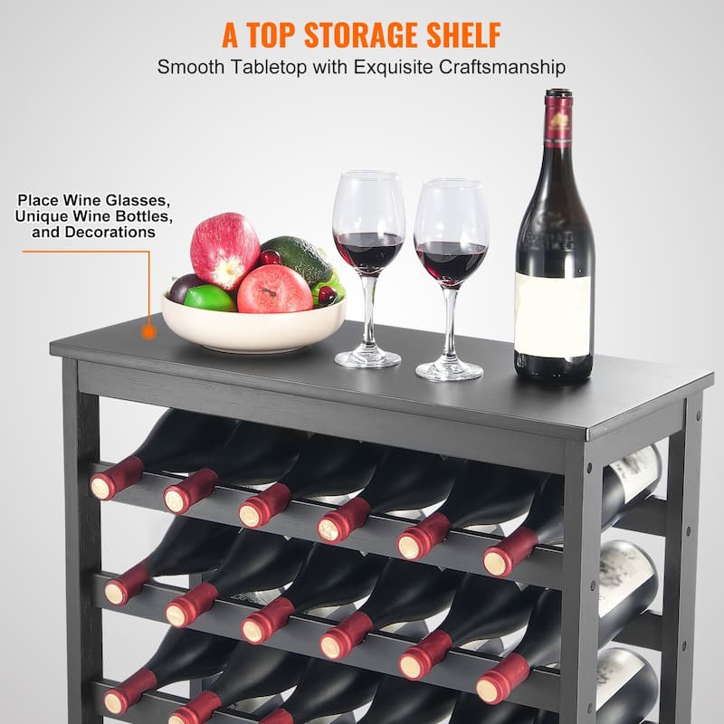 Natural Wicker Wine Rack for 42 Bottles, 7-Tier Storage with Sturdy Construction and Top Shelf - 42 Bottles