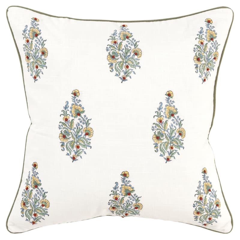 Rizzy Home Boho Floral Throw Pillow Cover