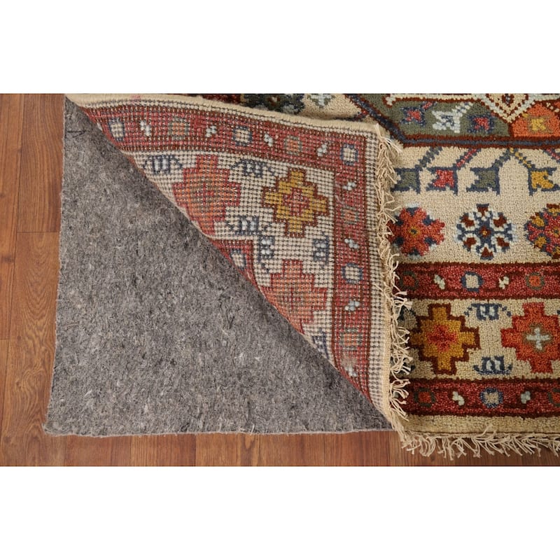 Elephant Feet Heriz Serapi Indian Area Rug Hand-Knotted Wool Carpet - 7'9" x 9'11"