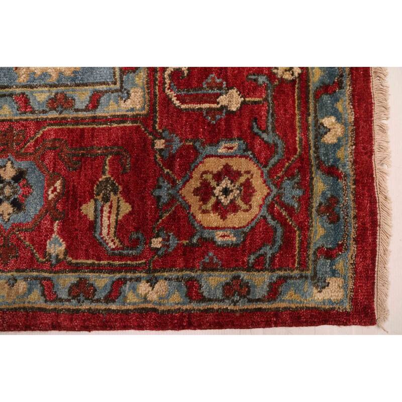 ECARPETGALLERY Hand-knotted Serapi Heritage Dark Red Wool Rug - 8'10 x 12'1