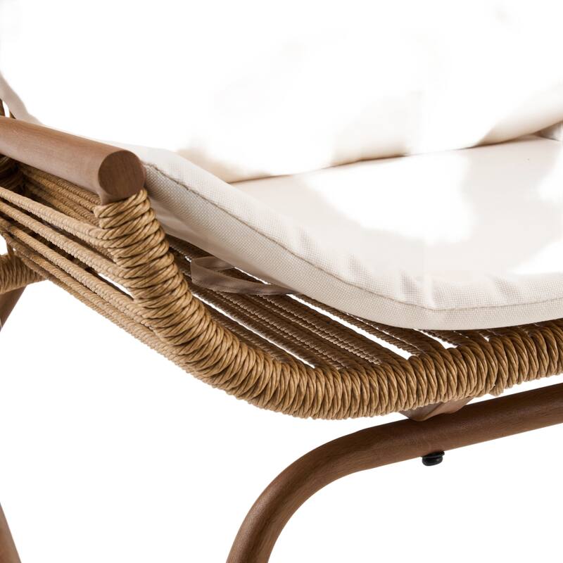 Christopher Knight Home - Modern Outdoor Rocking Chair with PE Rattan and Accent Side Table Set