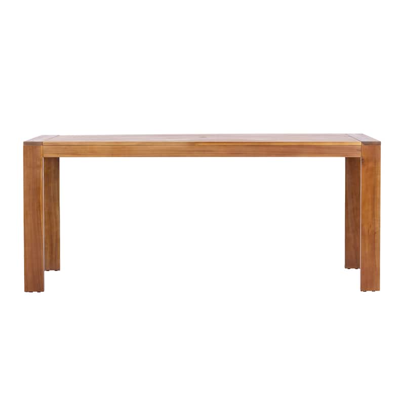 Christopher Knight Home - Orla Outdoor Acacia Wood Dining Set with Woven Rope Side Chairs & Rectangular Slat Table