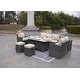 preview thumbnail 3 of 8, 7-Piece Outdoor Sofa with Aluminium table top Fire Pit Set