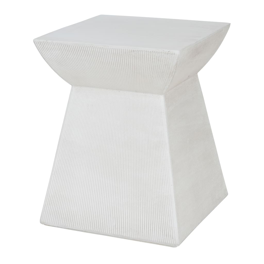 Christopher Knight Home - Voisin Antique Artisan Outdoor Magnesium Oxide Side Table with Sculptural Pedestal Silhouette - 15.2"L