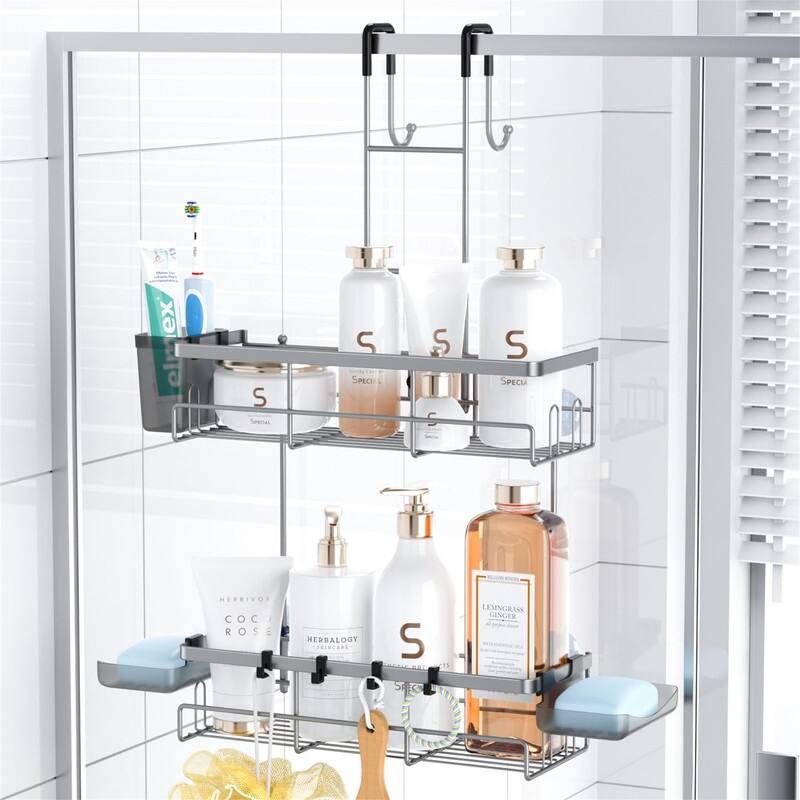 Hanging Shower Caddy Over Door - 5.3"D x 12.5"W x 24"H