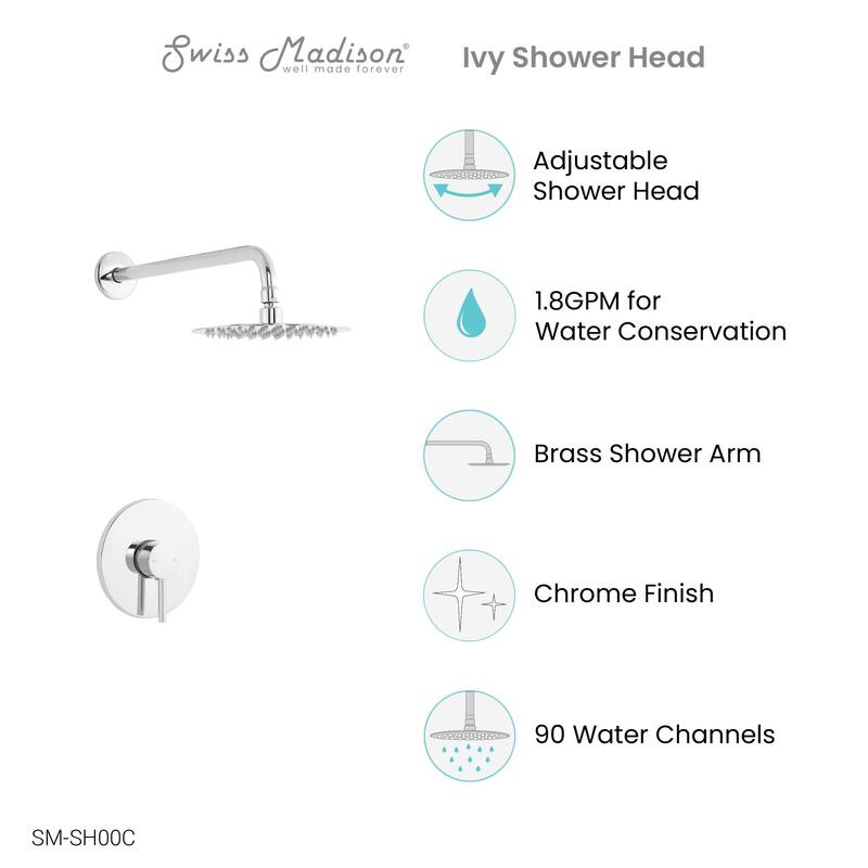 Swiss Madison SM-SH00 Ivy 1.8 GPM Single Function Shower Head