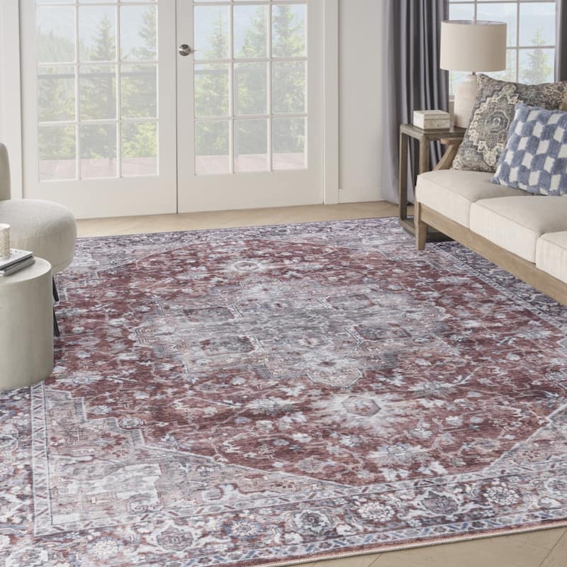 Paniw Power Loomed Distressed Floral Area Rug By HomeRoots - 9' x 12'