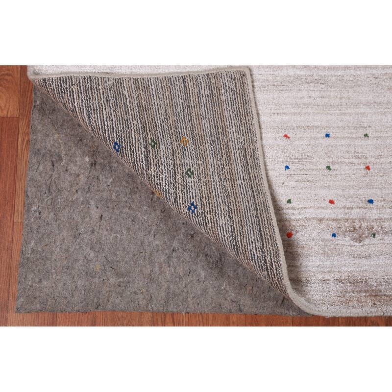 Gabbeh Indian Area Rug Handmade Silk Carpet - 9'3" x 11'10"