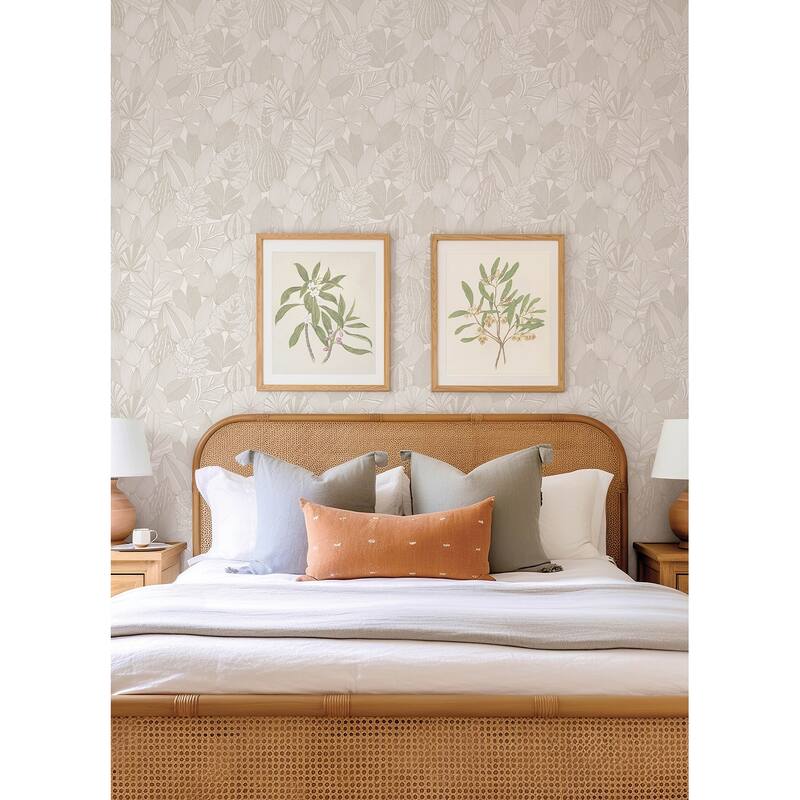 A-Street Prints Mathias Taupe Botanical Wallpaper