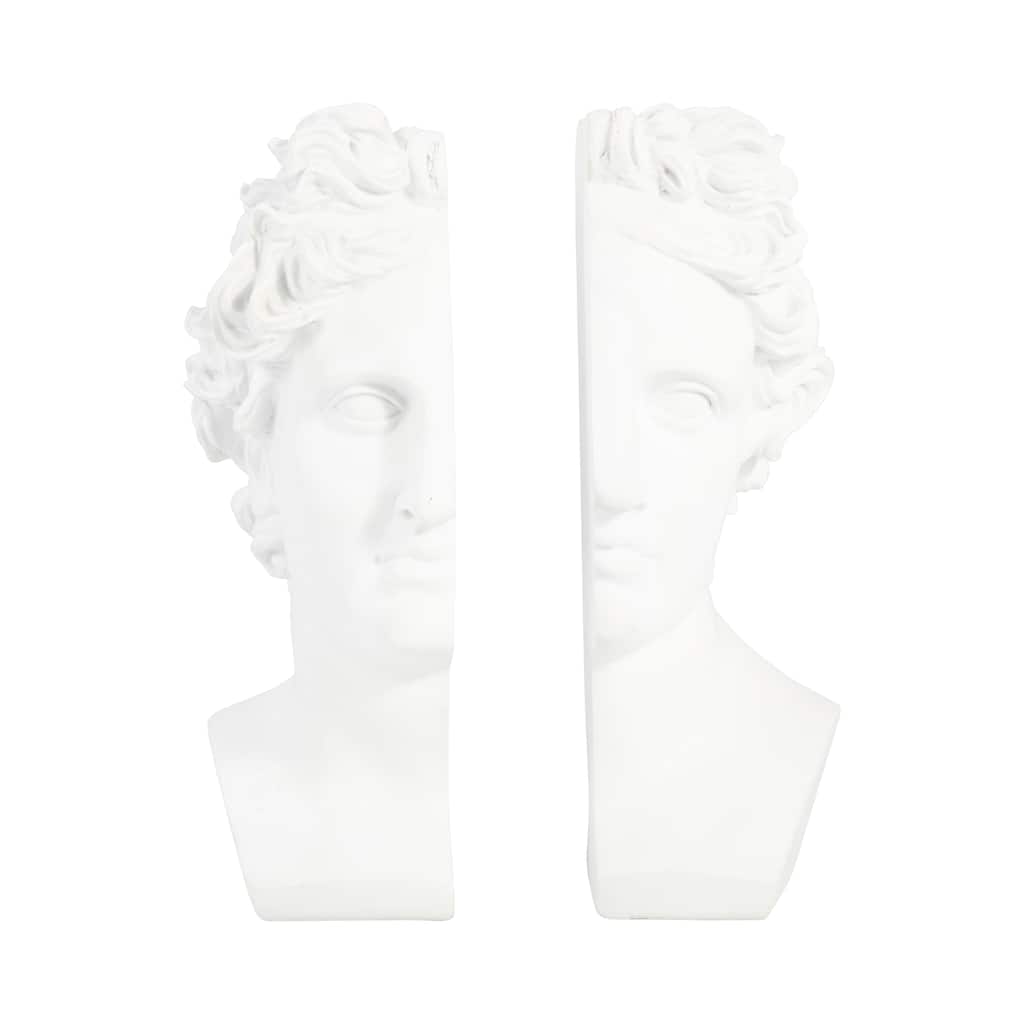 Sagebrook Home Elegantly Crafted Sculptural Bookends, Set of 2, Adorn Your Library or Office in Style - 3" x 6" x 9"