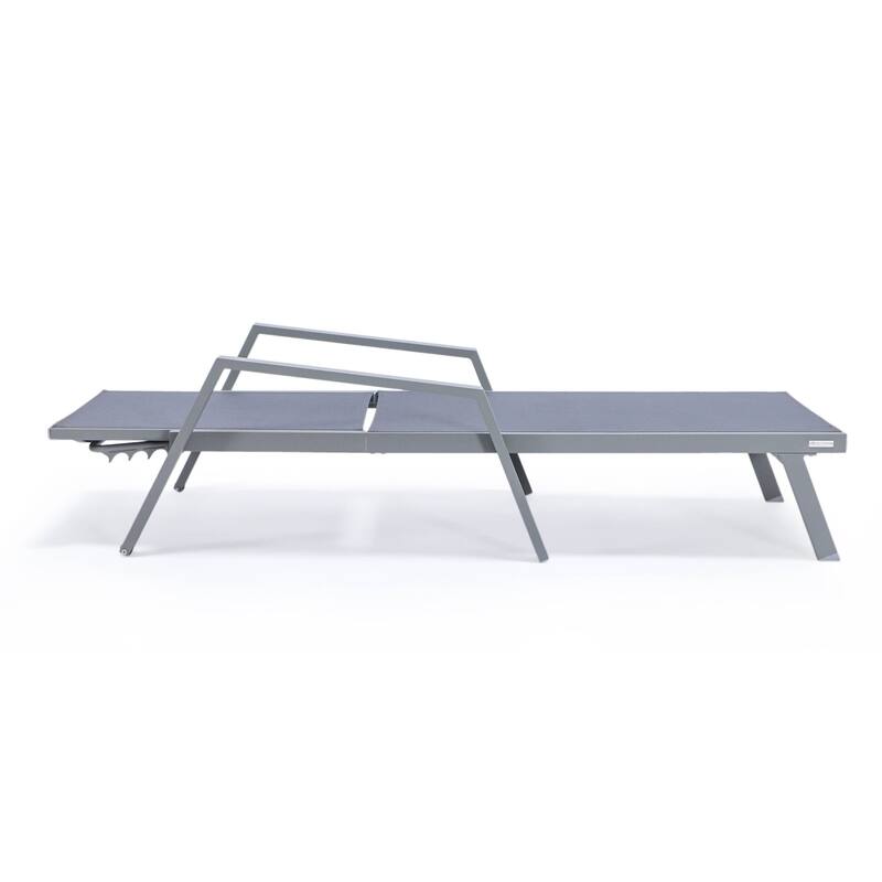 LeisureMod Set of 2 Stackable Beach Pool Sunbathing Chaise Loungers - Adjustable Outdoor Sun Lounge Chairs for Patio Backyard