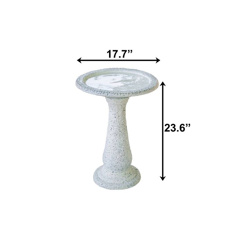 XBrand Set of 2 Birdbaths w/ Round Pedestal & Base, 23.6 Inch Tall