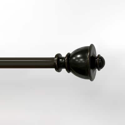 5/8" Drapery Single Curtain Rod Set with Decorative Urn Finials_Oil Rubbed Bronze