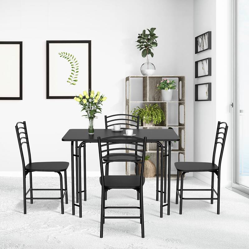 5 PCS Dining Table Set Modern Kitchen Table and 4 Chairs