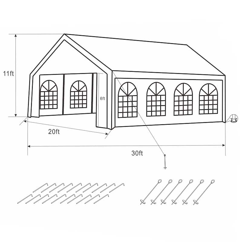 ALEKO Outdoor 20x30 feet Sun Canopy Gazebo with Windows