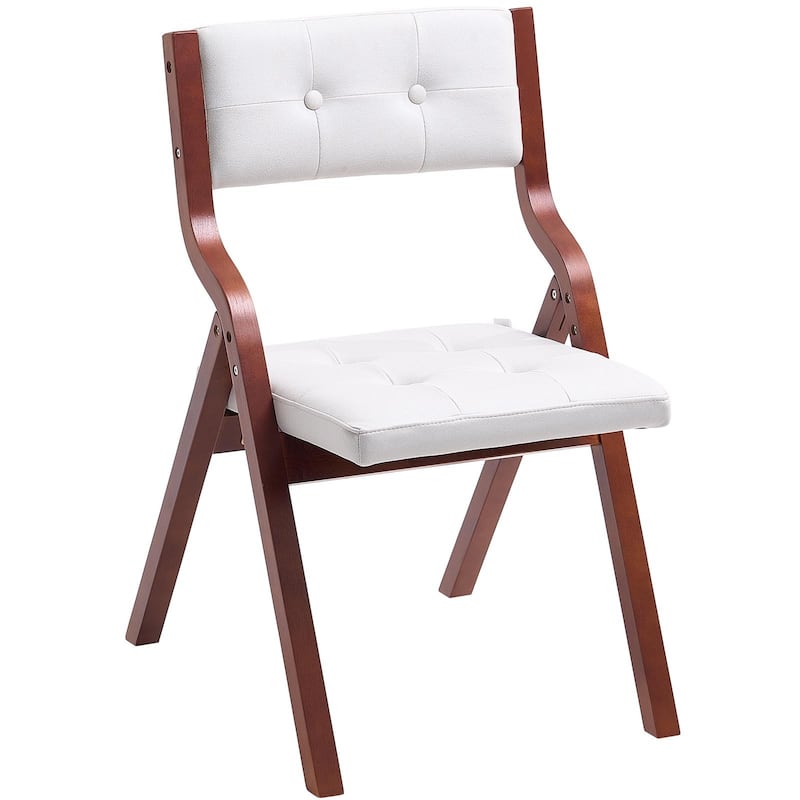 Foldable Wooden Chair with Padded Cushion, Portable Design