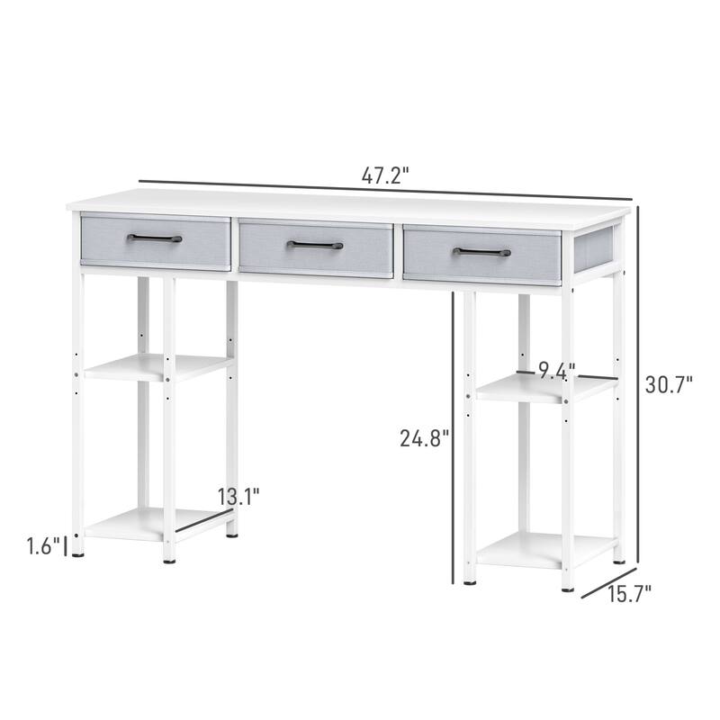 Writing Desk, Home Office Desk with Adjustable Shelves,For Home and Office