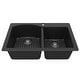 preview thumbnail 6 of 17, Karran Drop-In Quartz 33 in. 1-Hole 60/40 Double Bowl Kitchen Sink Kit