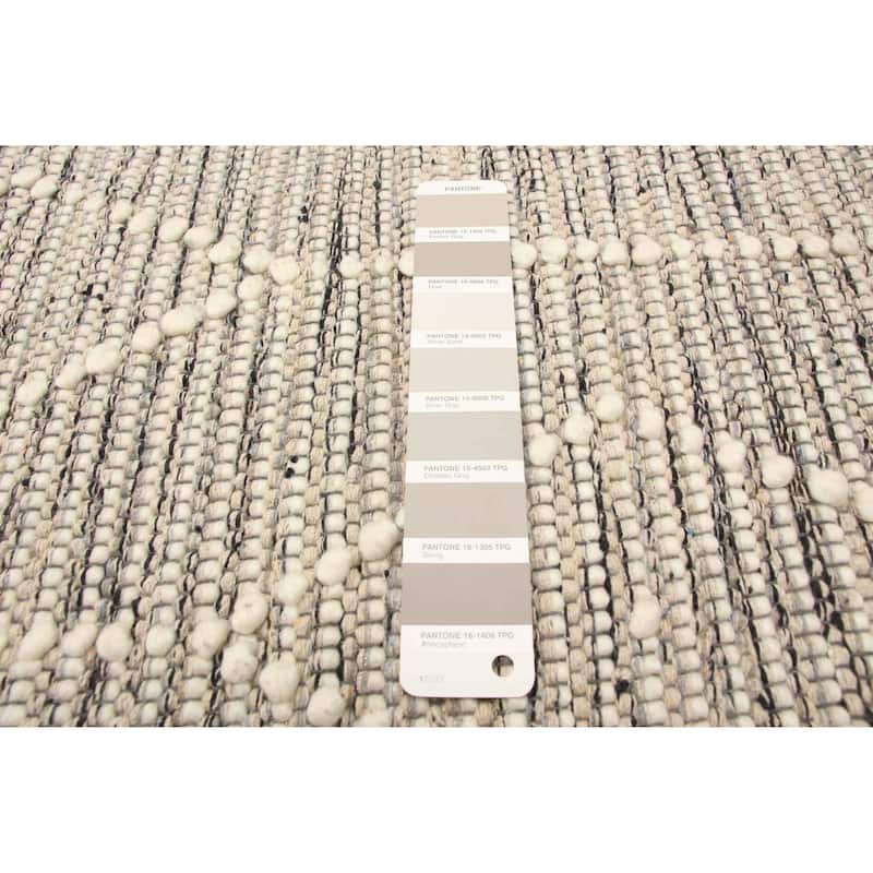 ECARPETGALLERY Braid weave Sienna Khaki Wool Rug - 4'11 x 8'0