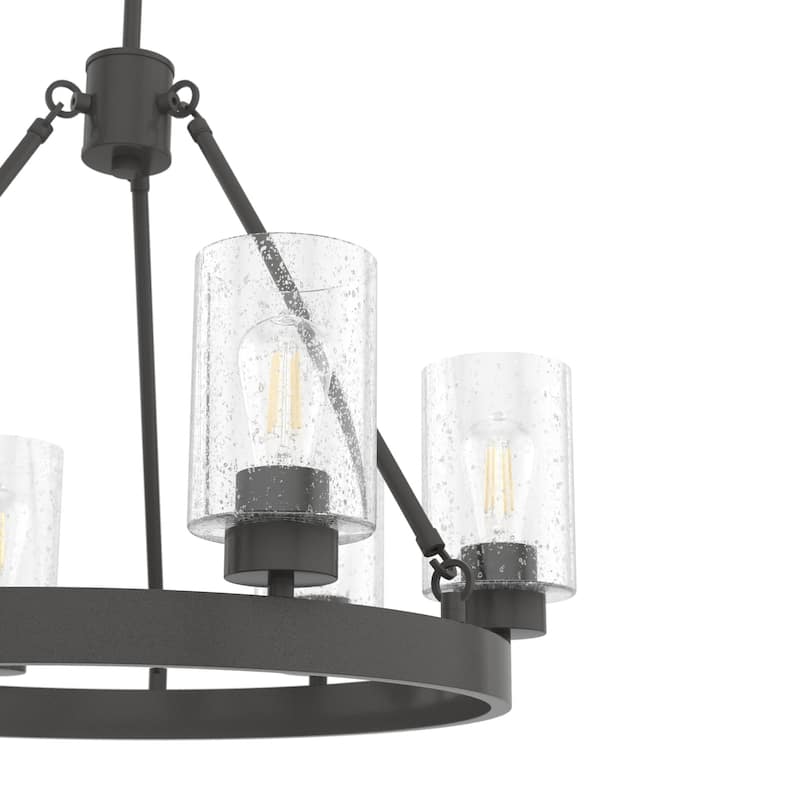 Hunter Hartland 6-Light Wagon Wheel Chandelier - Dining/Living Room, Kitchen Table, Entry - Farmhouse, Industrial, Transitional