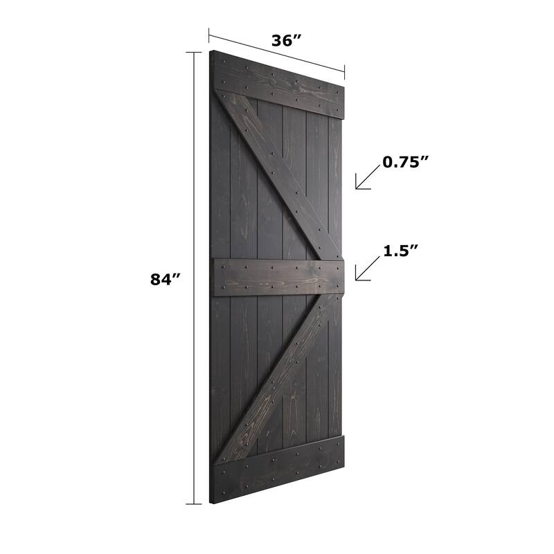 Coast Sequoia 48in/60in/72in/76in/84in x 84in K Series Pine Wood Double Sliding Barn Door With Hardware Kit