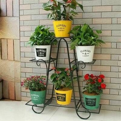 6 Tier Plant Stands for Indoor and Outdoor, Metal Plant Stand Shelf - 31.5"D x 8.27"W x 29.13"H
