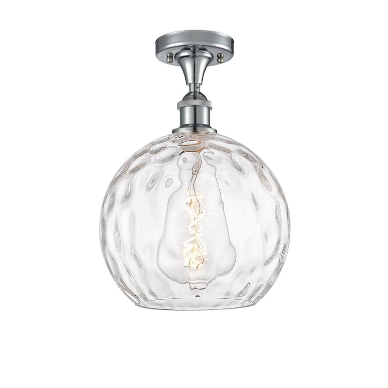 Innovations Lighting 516-1C-15-10 Athens Semi-Flush Athens 10" Wide - Polished Chrome / Clear Water Glass