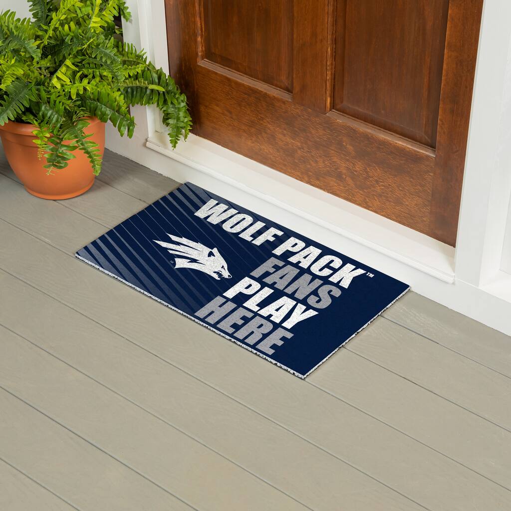 28 in. x 16 in. University of Nevada "Fans Play Here" PVC Door Mat