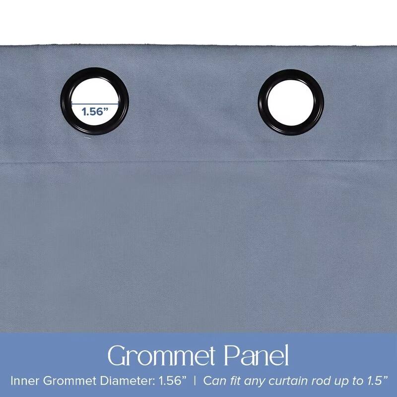 Soft Cotton Feel Twill Polyester 100% Blackout Grommet Pair (2 panels)