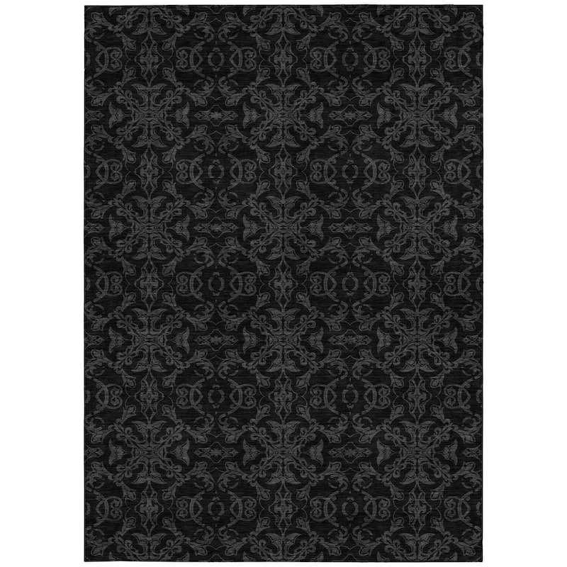 HomeRoots Medallion Transitional Rectangle Outdoor Rug